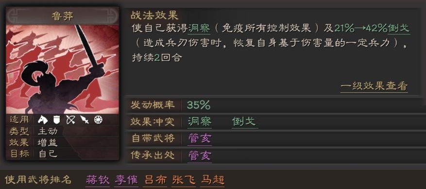 《三国志战略版》鲁莽战法适用武将推荐