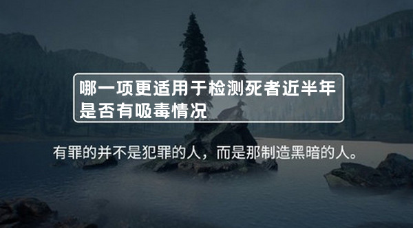 下列哪一项更适用于检测死者近半年是否有吸毒情况