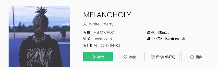 《抖音》热门歌曲MELANCHOLY歌曲完整版在线试听入口